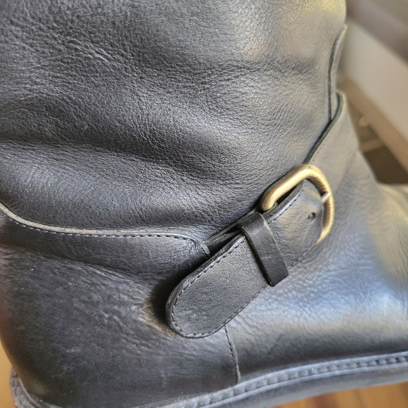 FRATELLI ROSSETTI Black Leather Tall Riding Moto Combat Boots Made in Italy - Picture 3 of 12